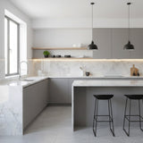 ROSEROSA Glossy Faux Marble Architectural Film PGS408 - Peel and Stick Self-Adhesive Vinyl Wrap for Kitchen Countertops & Cabinets