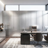 ROSEROSA Peel and Stick Brushed Faux Metal Architectural Film Self-adhesive Wallpaper Door Wrap Counter Top Border Mirror Molding Trim RM09