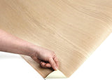 ROSEROSA Faux Oak Wood Architectural Film SPG508 - Peel and Stick Wood Grain Vinyl Wrap for Door Wrapping & Commercial Interior
