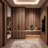 ROSEROSA Peel and Stick Stripe Faux Wood Architectural Film Self-adhesive Wallpaper Door Wrap Counter Top Border Mirror Molding Trim SPG547