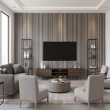 ROSEROSA Peel and Stick Stripe Faux Wood Architectural Film Self-adhesive Wallpaper Door Wrap Counter Top Border Mirror Molding Trim SPG550