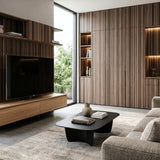 ROSEROSA Peel and Stick Stripe Faux Wood Architectural Film Self-adhesive Vinyl Film Wallpaper Door Wrap Counter Top Border Mirror Molding Trim SPG551