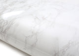 ROSEROSA Glossy Faux Marble Architectural Film PGS408 - Peel and Stick Self-Adhesive Vinyl Wrap for Kitchen Countertops & Cabinets